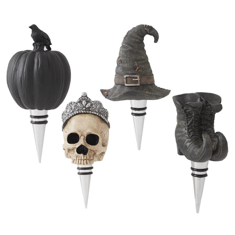 Halloween Wine Bottle Stoppers - 4 Assorted Styles