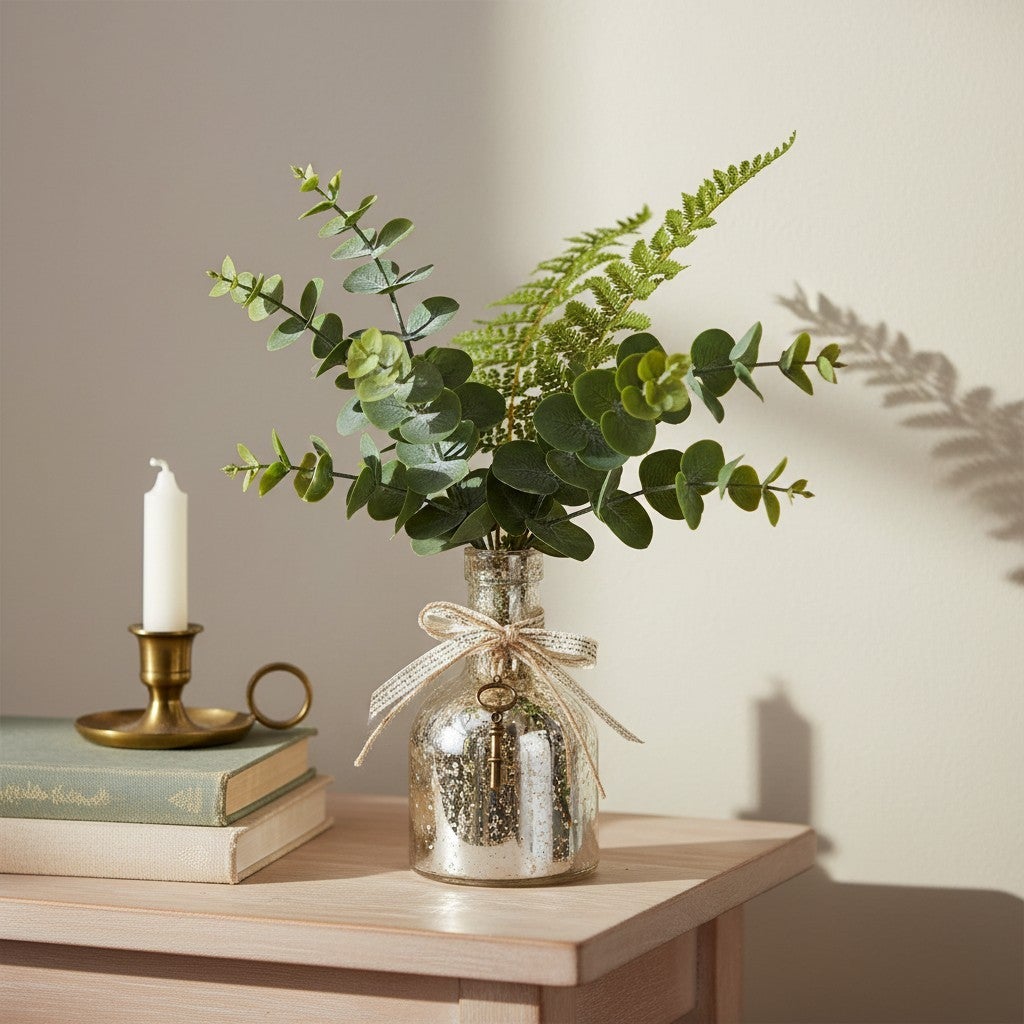 Silver Mercury Glass Bottle Vase