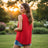 Lipstick Red Tank with Rhinestones