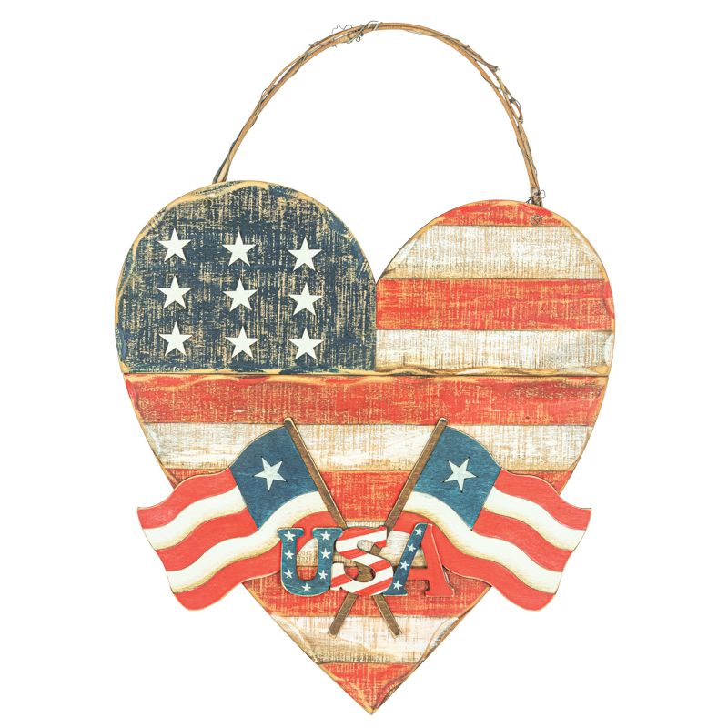 Star Spangled USA Heart Hanger