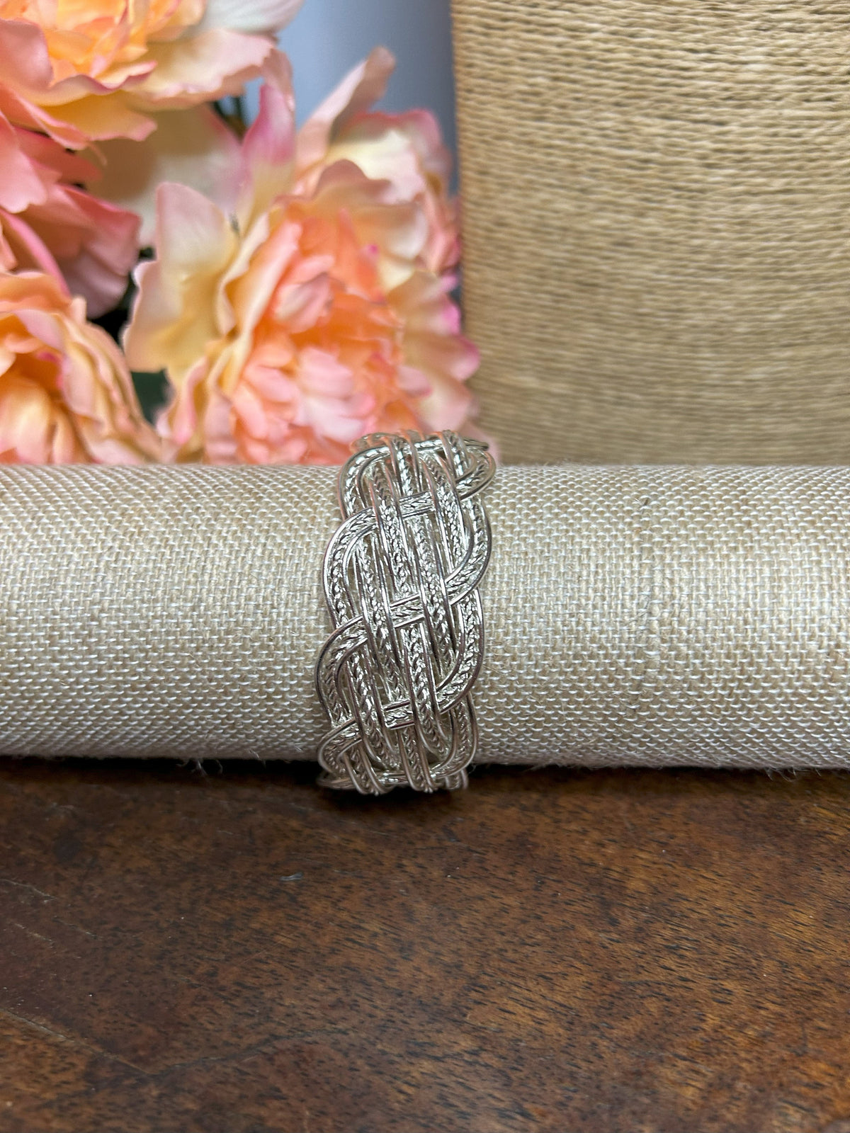 Silver Weave Cuff Bracelet