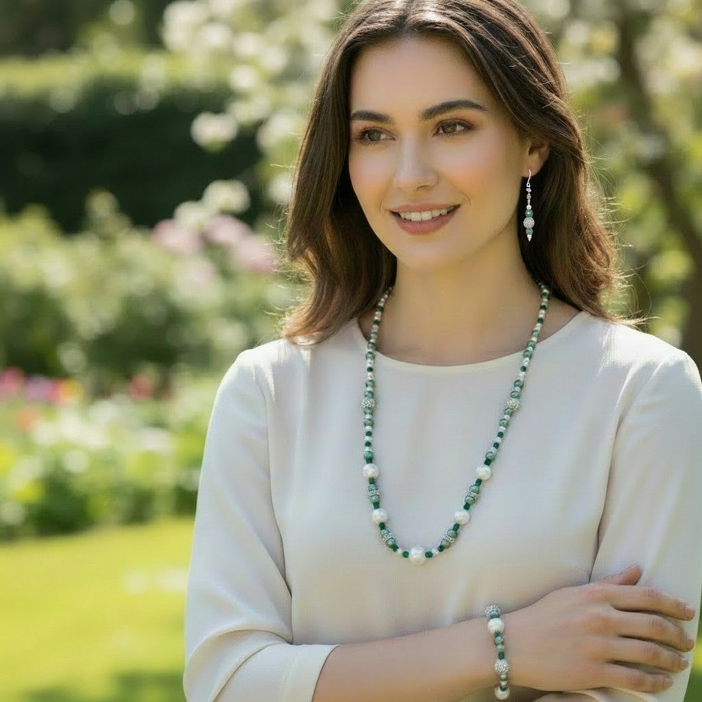 Sensational Sage Necklace, Bracelet & Earring Set