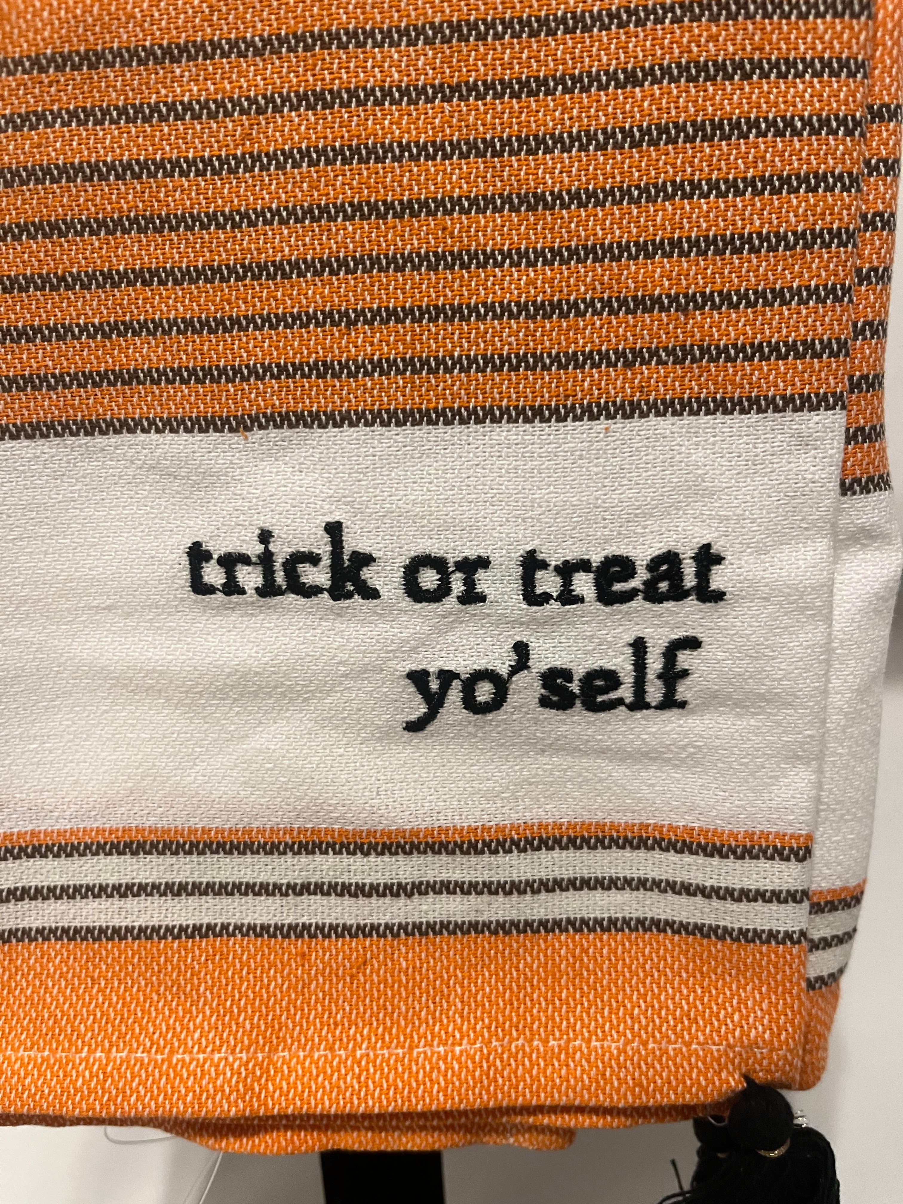 Trick or Treat Yo'self Tassel Kitchen Towel