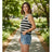 Carrie Crochet Knit Stripe Top