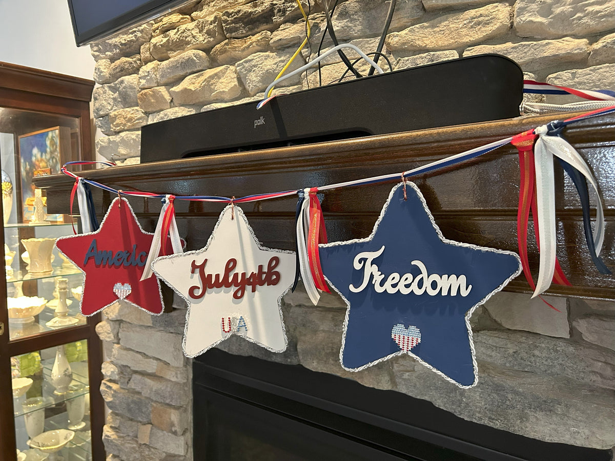 Patriotic 3 Star Garland