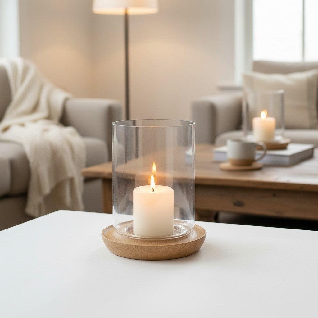 Mango Base Hurricane Jar Candle Holder