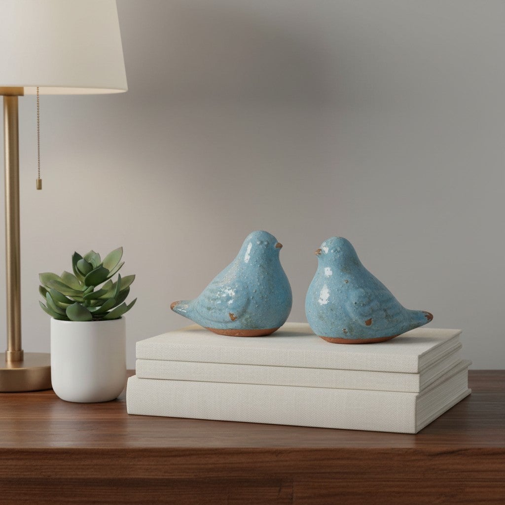 Terracotta Blue Birds - Assorted Sizes
